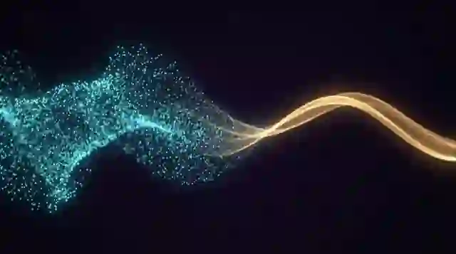A drift of separate points of light losing its individuals into one smooth unbroken curve.